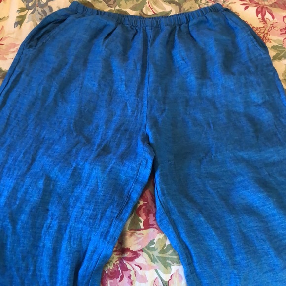 FLAX size Large Ladies LINEM Blue Pull-On Pant NEW - Picture 9 of 12